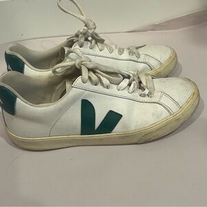 Vega white and green sneakers size 6 but fits closer to a 7